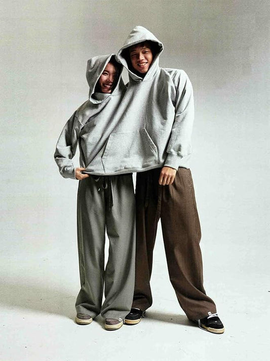 Mens Womens Two Person Ugly Hoodie Intimate Loose Solid Sweatshirt One-Piece Couples Pullover Holiday Party Jumpers Tops