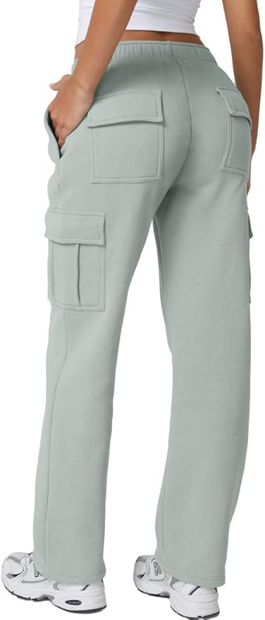 Womens Medium Waist Baggy Elastic Waist Sweatpants