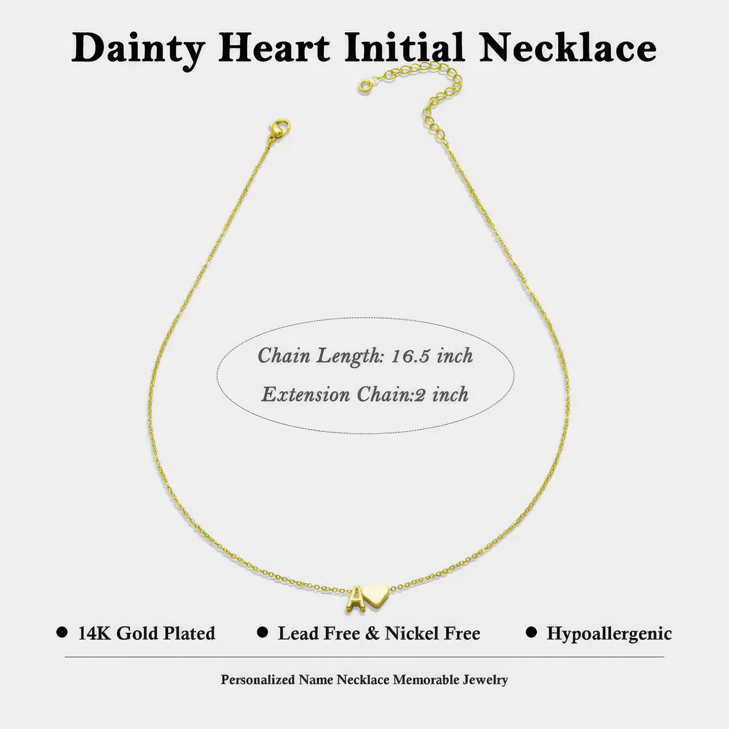 Heart Initial Necklace
