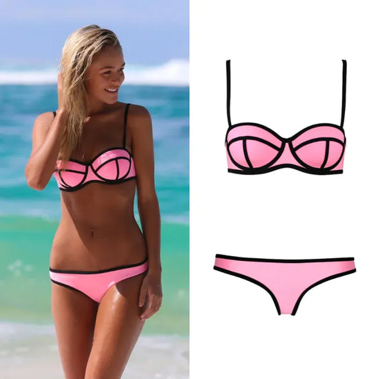 Neoprene Balconette Bikini Set