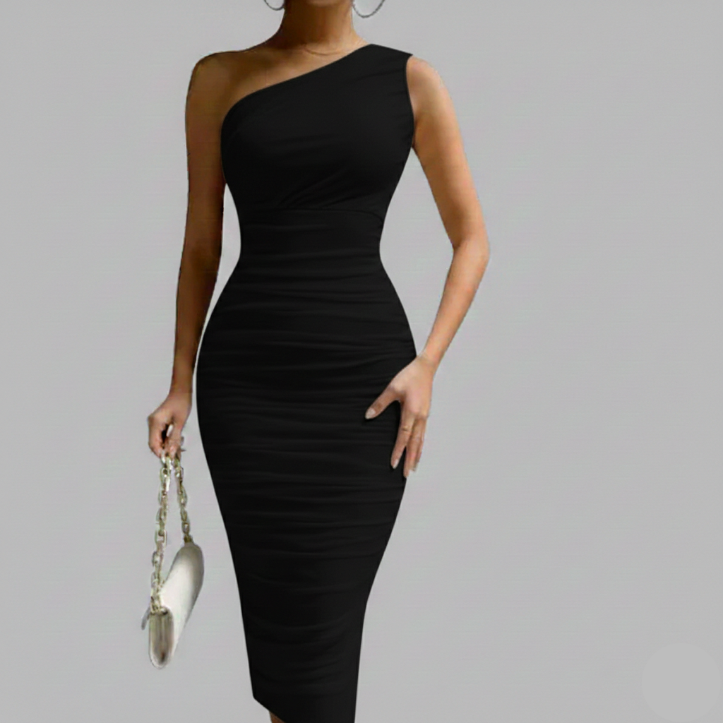 Sculpting One-Shoulder Dress