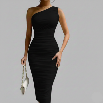 Sculpting One-Shoulder Dress