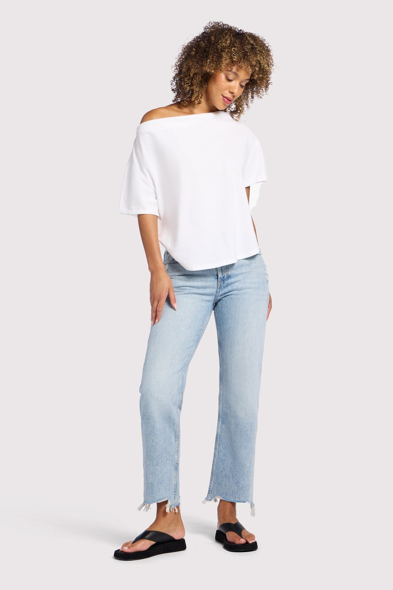 Vintage Cotton Off The Shoulder T-Shit