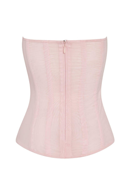 Muse Mesh Corset Top - Pink