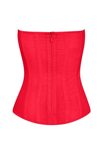 Muse Mesh Corset Top - Red