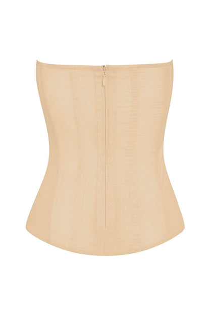 Muse Mesh Corset Top - Tan