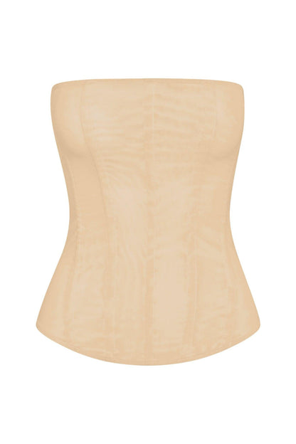Muse Mesh Corset Top - Tan