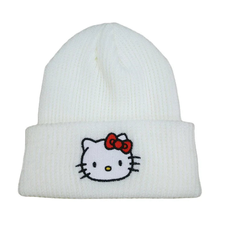 Knitted Cap with Sanrio Hello Kitty Embroidery