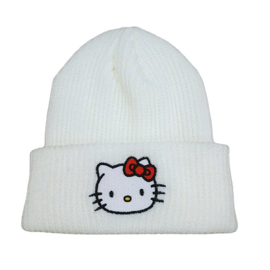 Knitted Cap with Sanrio Hello Kitty Embroidery