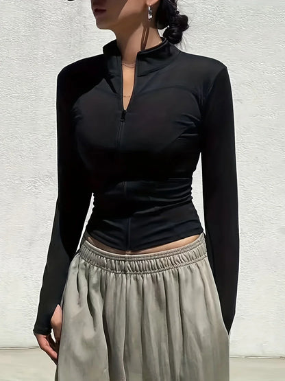 2025 Fall Pilates Quick-Dry Athletic Jacket for Women - Ideal for Gym Workouts & Outdoor Running