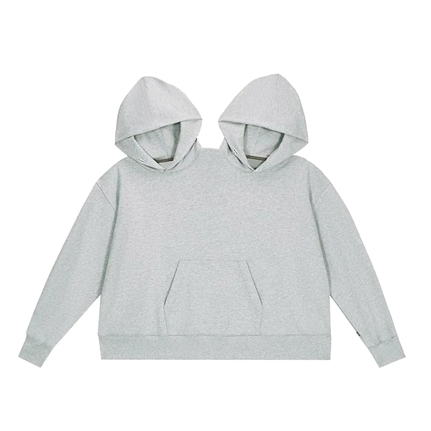 Mens Womens Two Person Ugly Hoodie Intimate  Loose Solid Sweatshirt One-Piece Couples Pullover Holiday Party Jumpers Tops