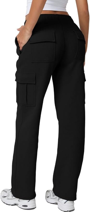Womens Medium Waist Baggy Elastic Waist Sweatpants