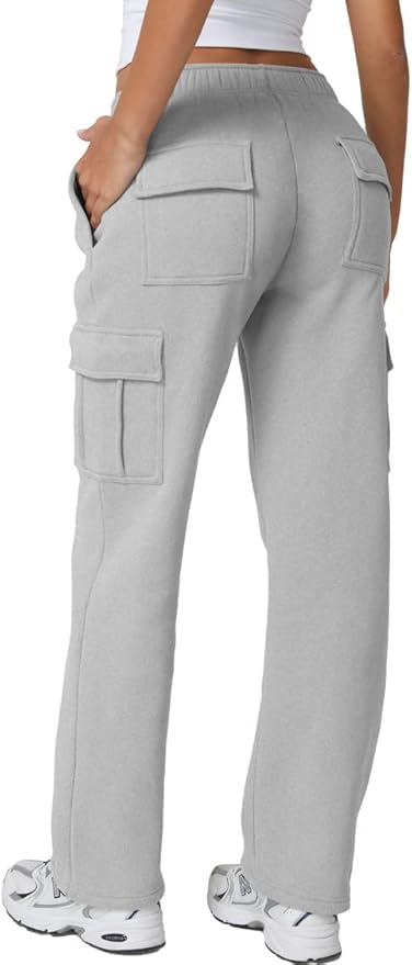 Womens Medium Waist Baggy Elastic Waist Sweatpants