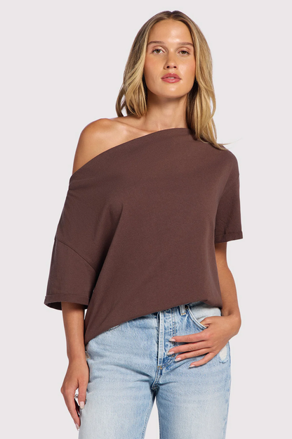 Vintage Cotton Off The Shoulder T-Shit