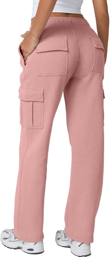 Womens Medium Waist Baggy Elastic Waist Sweatpants