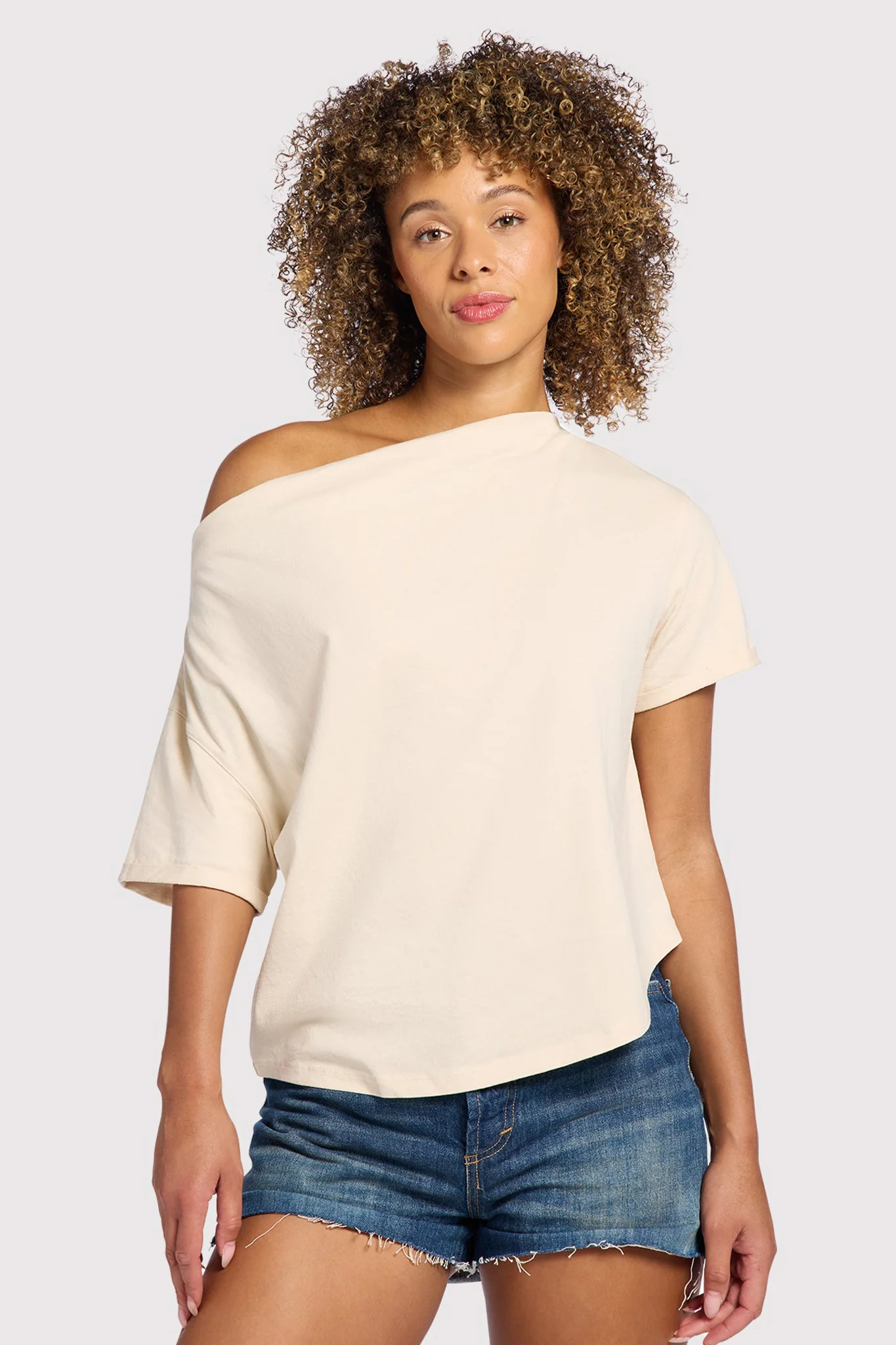 Vintage Cotton Off The Shoulder T-Shit