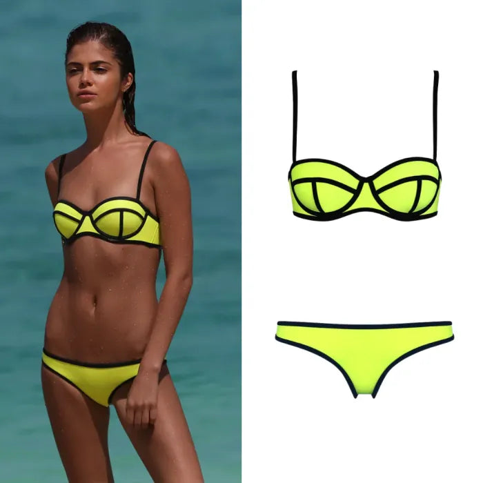 Neoprene Balconette Bikini Set