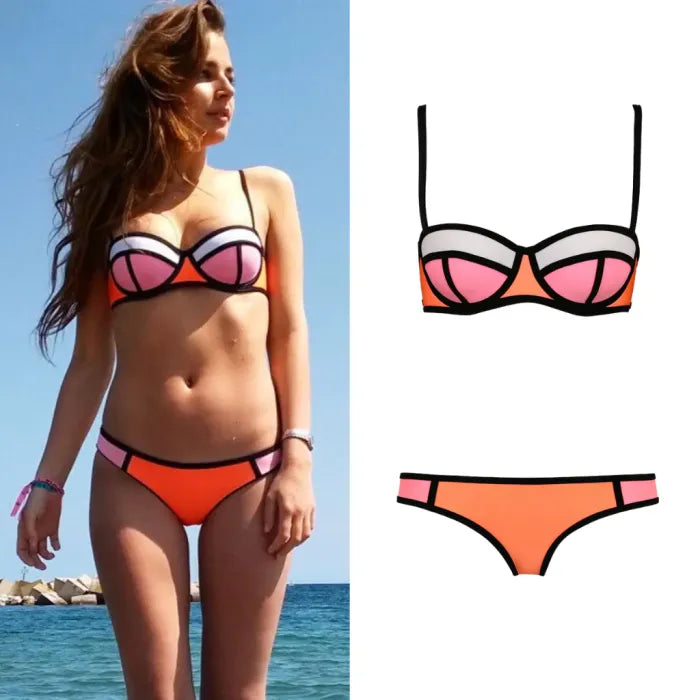 Neoprene Balconette Bikini Set