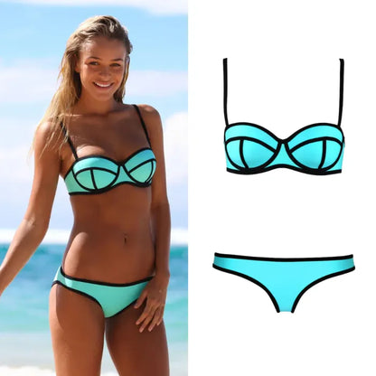 Neoprene Balconette Bikini Set