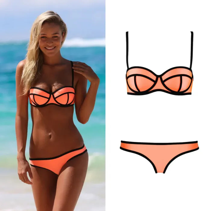 Neoprene Balconette Bikini Set
